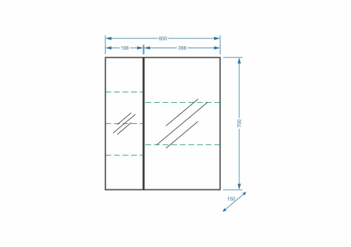 Зеркало-шкаф Stella Polar Концепт SP-00000051 60х15х70 подвесной цвет белый - фото 2