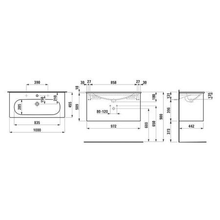 Тумба с раковиной Laufen LUA 8.6008.8.260.104.1 100х50 цвет белый