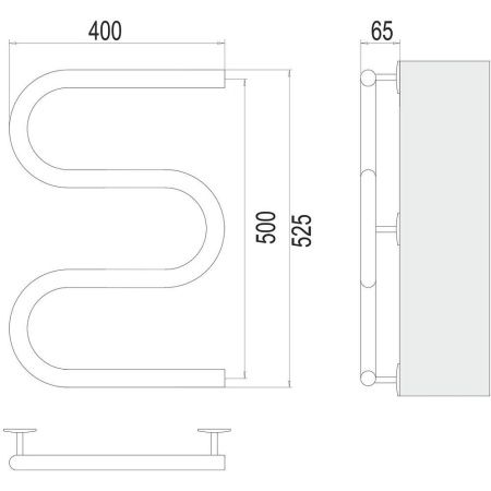 Полотенцесушитель электрический Terminus 4620768883903 40х55 хром