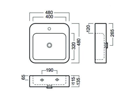 Раковина из сантехнического фаянса Hatria HAPPY HOUR Y0M701 50х50 подвесная цвет белый