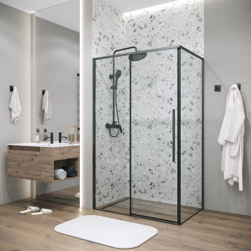 Душевой уголок Grossman Galaxy 120.K33.01.1490.21.00 140х90 стекло прозрачное профиль черный матовый - фото 2