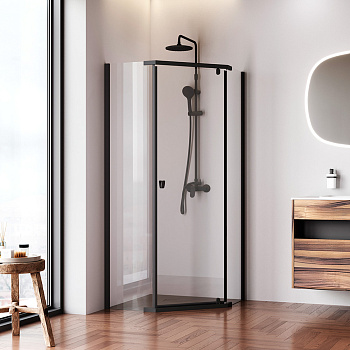 Душевой уголок Am.Pm Sunny W87G-405-9090-BT 88х88 стекло прозрачное профиль черный матовый без поддона