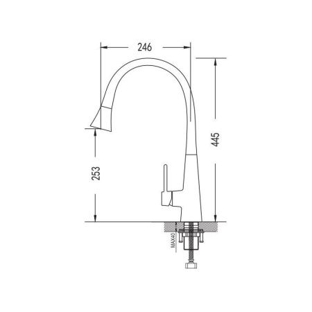 Смеситель для кухни Rose R213H на мойку черный