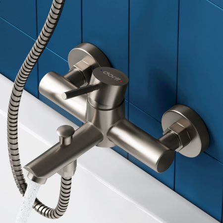 Смеситель для ванны и душа Dorff Logic NEW D3010000SS настенный нержавеющая сталь без термостата