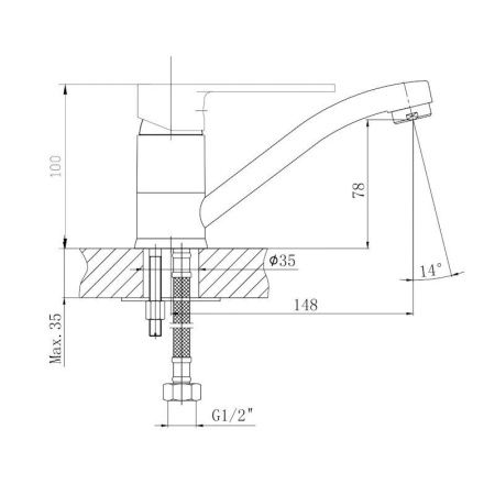 Смеситель для кухни Esko Lagos LG 15 на мойку хром