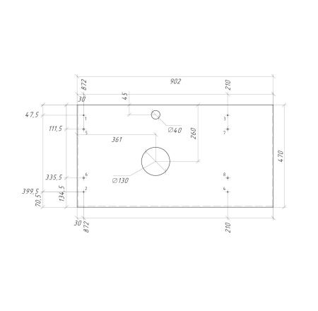 Столешница Grossman Лофт 509002 90х50 накладная цвет черный