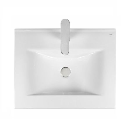 Раковина из сантехнического фарфора Bond Cube S05-600 60х50 встраиваемая цвет белый 1 отверстие под смеситель