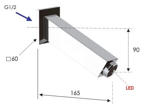 Излив Remer 91QRD настенный хром - фото 2
