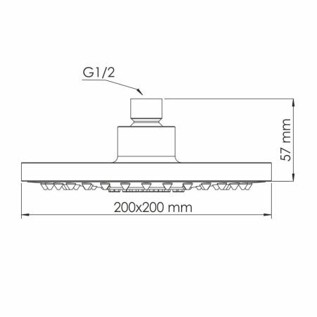 Верхний душ Wasserkraft A028 хром