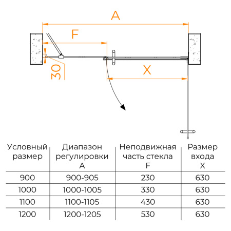 Душевая дверь RGW Hotel (Отель) 350601200-14 100х195 стекло прозрачное профиль черный