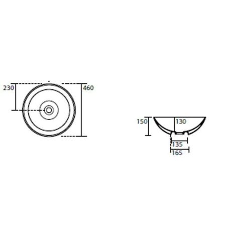 Раковина из сантехнического фарфора Kerasan Ciotola 430331 50х50 накладная цвет черный без отверстий под смеситель