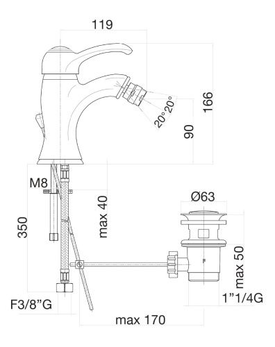 Смеситель Fiore JAFAR 47CO5321 на биде хром/золото - фото 3