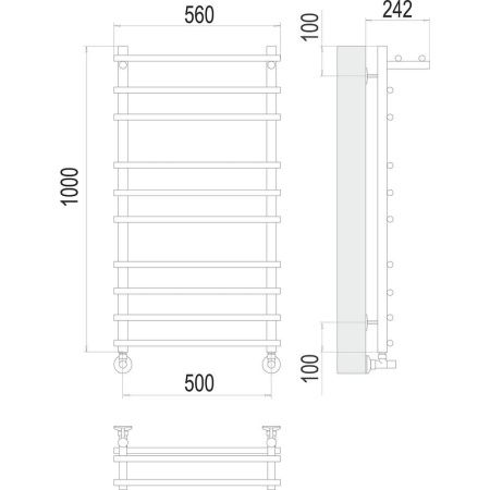 Полотенцесушитель водяной Terminus 4670078529497 55х100 хром