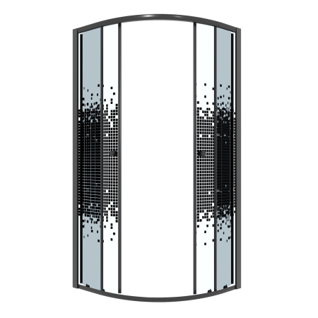 Душевой уголок Niagara Eco NG-1003-14BLACK 79х79 стекло с рисунком профиль черный матовый без поддона Душевой уголок Niagara Eco NG-1003-14BLACK 79х79 стекло с рисунком профиль черный матовый без поддона