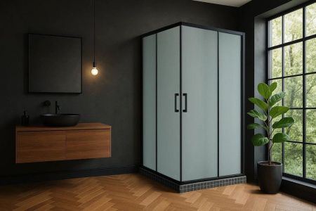 Душевой уголок Royal Bath HPD RB7075HPD-C-BL 75х70 стекло матовое профиль черный без поддона