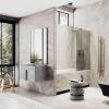 Душевая шторка на ванну Maybah Glass MGV-612-2 60х140 стекло тонированное профиль бронза ориентация универсальная