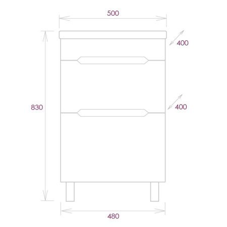 Тумба под раковину Onika Айленд 105039 50х40 напольная цвет белый