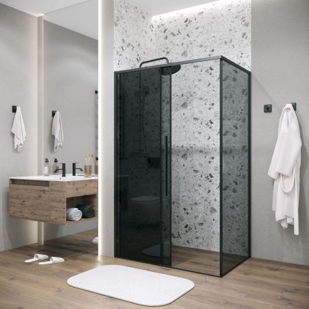 Душевой уголок Grossman Galaxy 120.K33.01.1470.21.10 140х70 стекло тонированное профиль черный без поддона