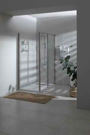 Душевая дверь Allen Brau Priority 3.31011.BA 140х200 стекло прозрачное профиль серебро