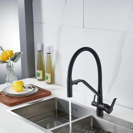 Смеситель для кухни Shevanik S278H на мойку черный