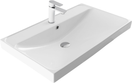 Раковина керамическая Aquanet Flash 00333268 81х47 полувстраиваемая цвет белый 1 отверстие под смеситель