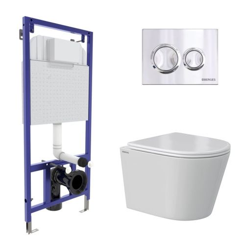 Комплект унитаз с инталляцией и клавишей смыва Berges NOVUM 043377
