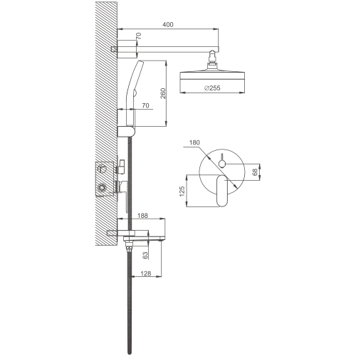 Душевая система BELZ B713 B80713-7 встраиваемая в стену - фото 2