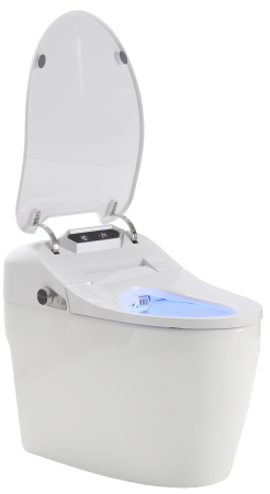 Электронный унитаз-биде напольный Timo TE-731 белый с сиденьем микролифт безободковый каскадный смыв