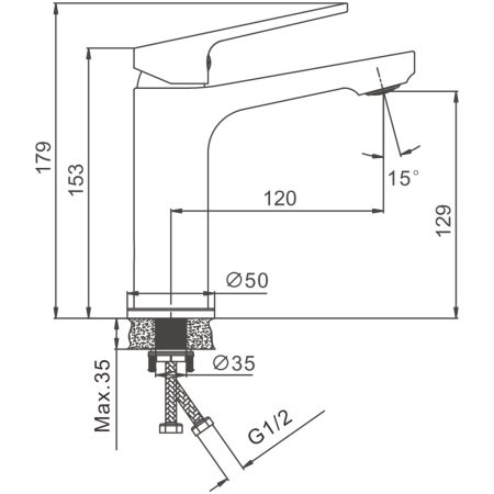 Смеситель BELZ B10533-7 на раковину черный