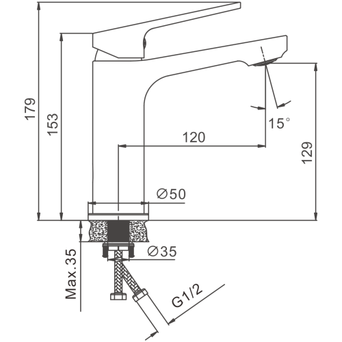 Смеситель Belz B533 B10533-7 на раковину черный - фото 2