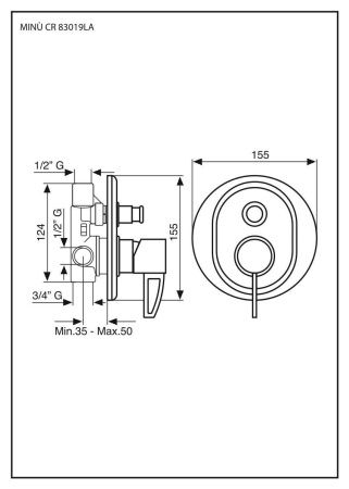 Смеситель Emmevi Minu 83019LA/CR встраиваемый в стену хром