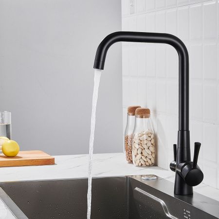 Смеситель для кухни Shevanik S528H на мойку черный