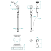 Смеситель THG Ptale de cristal bleu U6B-A02-6532/60A на борт ванны хром