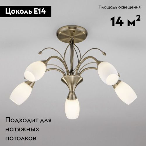 Люстра потолочная Eurosvet Ginevra (Гиневра) 30280/5 античная бронза - фото 2