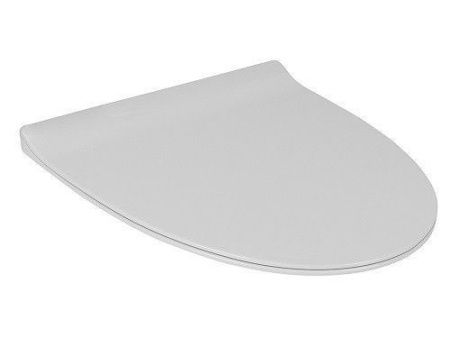 Унитаз подвесной CeramaLux CL2100 белый с сиденьем микролифт безободковый каскадный смыв