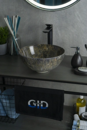 Раковина керамическая Gid Esfera 54434 30х30 накладная цвет многоцветный без отверстий под смеситель