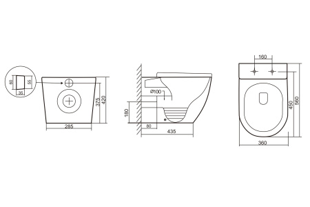 Унитаз приставной Abber Bequem AC1111 белый с сиденьем микролифт безободковый каскадный смыв