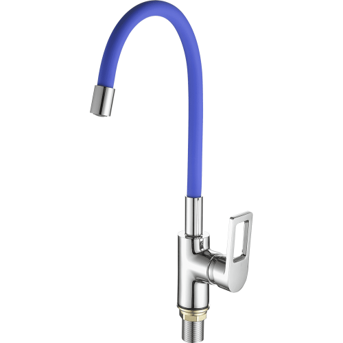Смеситель для кухни Fashun A4253+B01 на мойку хром/синий - фото 2