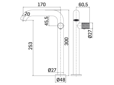 Смеситель Mamoli Tuttodunpezzo 471600000001 на столешницу хром