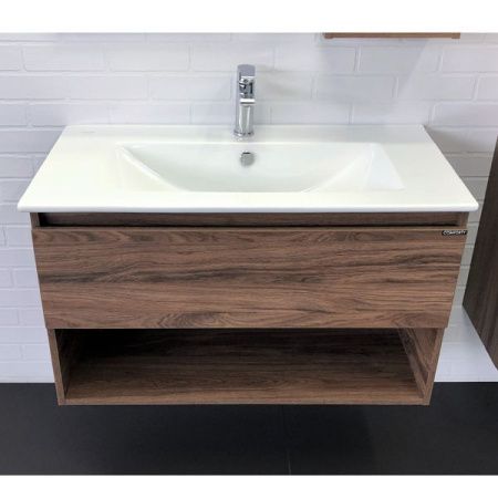 Тумба с раковиной Comforty Бордо 00-00006671CF 90х50 подвесная цвет коричневый