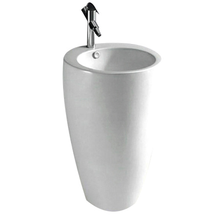 Раковина из сантехнического фарфора Melana B133-805 50х50 напольная цвет белый 1 отверстие под смеситель