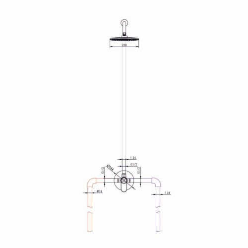 Душевая система Fashun A7185-35 встраиваемая в стену цвет золото - фото 4