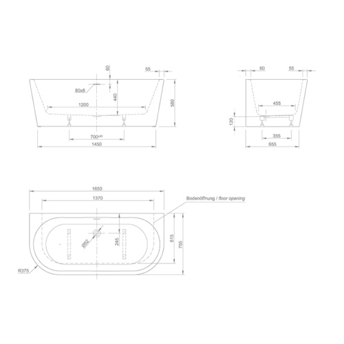 Ванна акриловая Knief Wall 0100-255-L 165х75 встраиваемая прямоугольная - фото 2 Ванна акриловая Knief Wall 0100-255-L 165х75 встраиваемая прямоугольная - фото 2