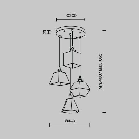 Светильник подвесной Modelux MS.155.480 BS