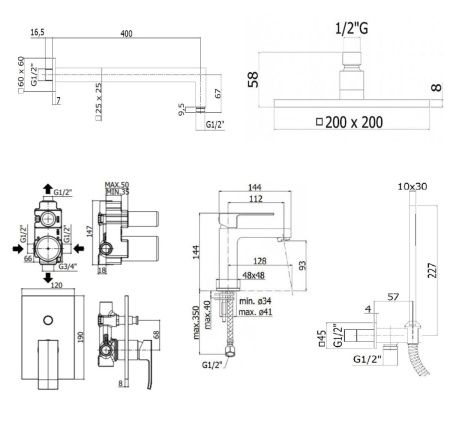 Душевая система Paffoni Elle KITEL015CR071 встраиваемая в стену цвет хром