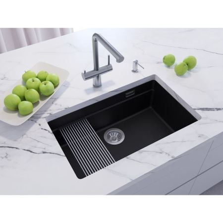 Кухонная мойка Grandex Aqua 500304 75х45 цвет черный поверхность матовая