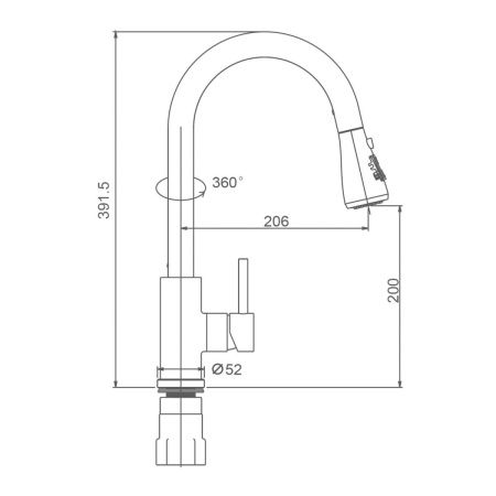 Смеситель для кухни Splenka S203 S203.49.06 на мойку черный