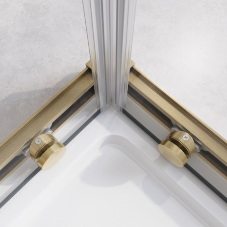 Душевой уголок Cezares RELAX 304 RELAX-304-A-2-80-C-BORO 80х80 стекло прозрачное профиль золото брашированное без поддона