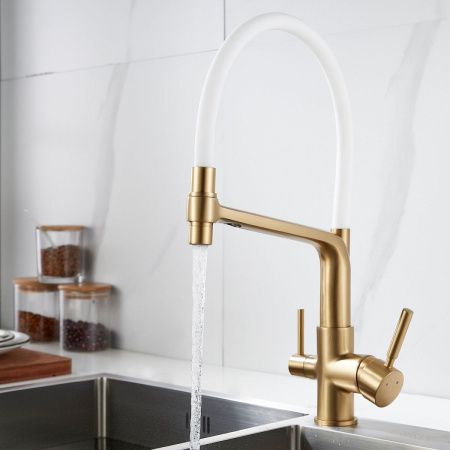 Смеситель для кухни Rose R658G на мойку золото