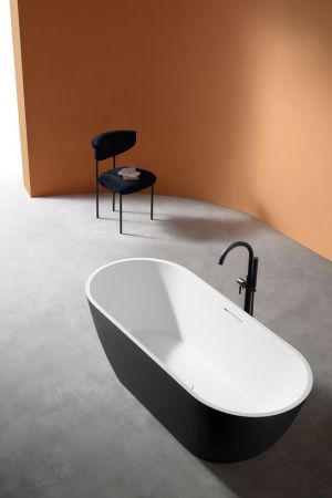 Ванна из искусственного камня Abber Frankfurt AM9941BW 170х75 отдельностоящая овальная с каркасом